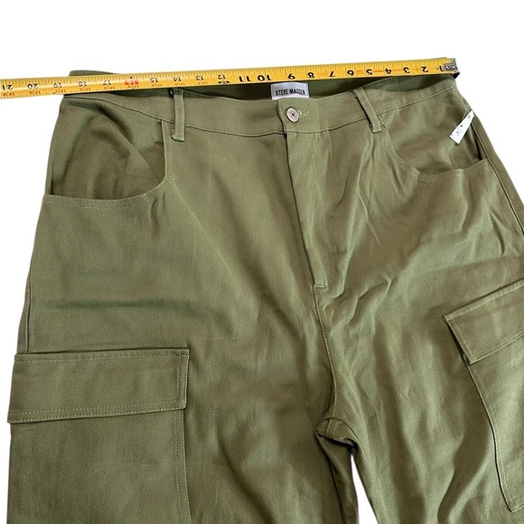 NWT STEVE MADDEN Mid Rise Cargo Pants Jeans Wide Leg Burnt Olive DO33145F Sz XL - Picture 7 of 16